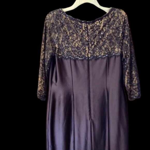 Tadashi Collection Formal Brown Dress with Bead Detail at top front and back - Picture 3 of 4